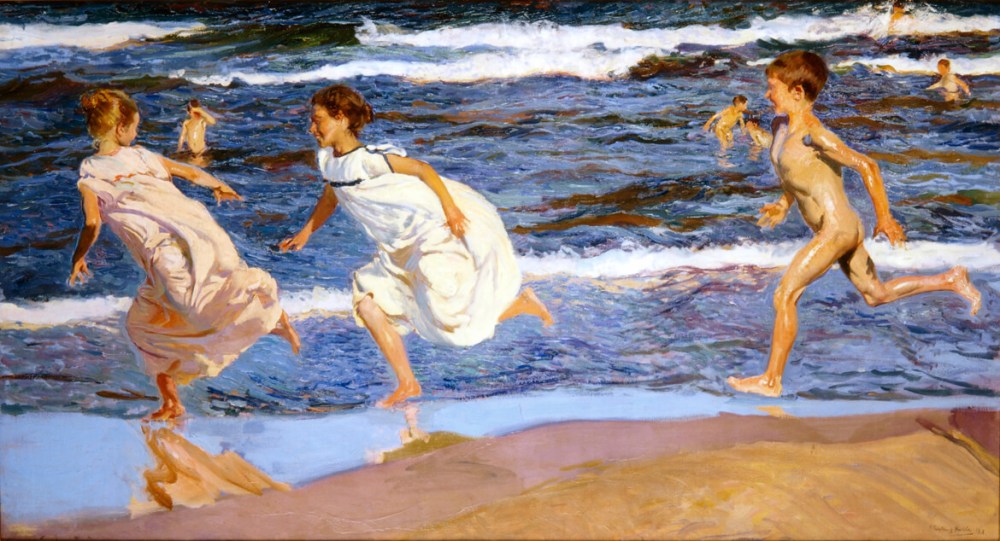Corriendo por la playa Joaquin Sorolla